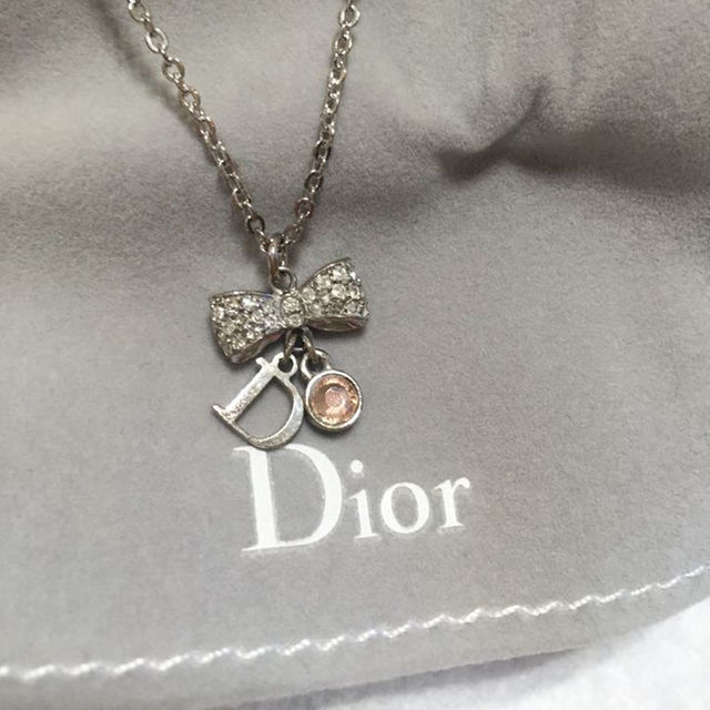 Christian Dior - クリスチャン・ディオール リボン＆ロゴペンダントネックレス D2320の通販 by 35's shop
