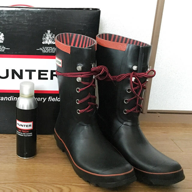 HUNTER(ハンター)の【中古美品】ハンター レースアップ レインブーツ レディースの靴/シューズ(レインブーツ/長靴)の商品写真