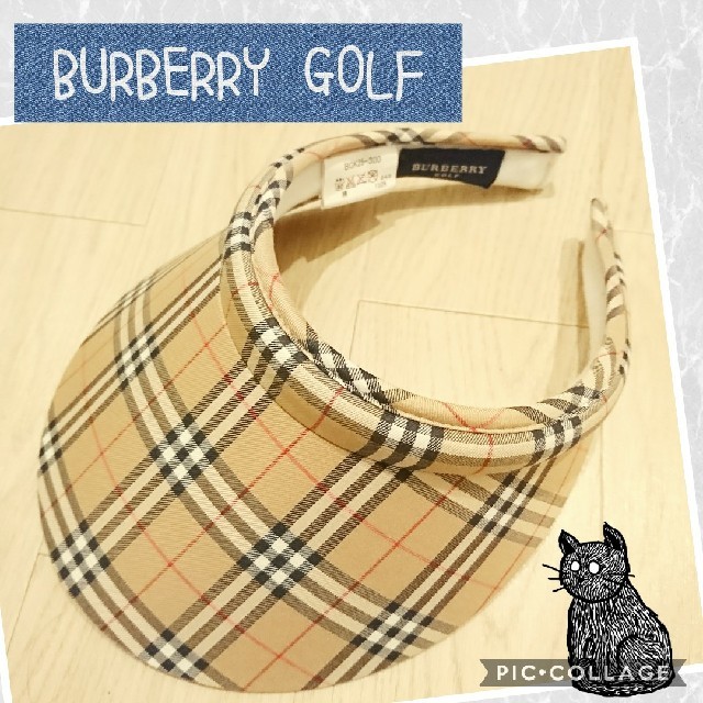 BURBERRY(バーバリー)のBURBERRY バーバリーゴルフ ノバチェック  ベージュ サンバイザー スポーツ/アウトドアのゴルフ(ウエア)の商品写真