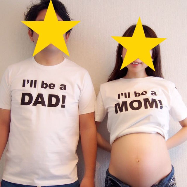 ママ用Mサイズ♡マタニティフォト用Tシャツ(I'll be MOM!) キッズ/ベビー/マタニティのマタニティ(マタニティトップス)の商品写真