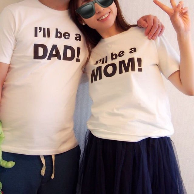 ママ用Mサイズ♡マタニティフォト用Tシャツ(I'll be MOM!) キッズ/ベビー/マタニティのマタニティ(マタニティトップス)の商品写真