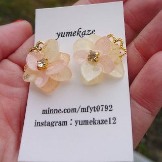 紫陽花❇️ドライフラワー レジン ピアス❤️No.600(ピアス)