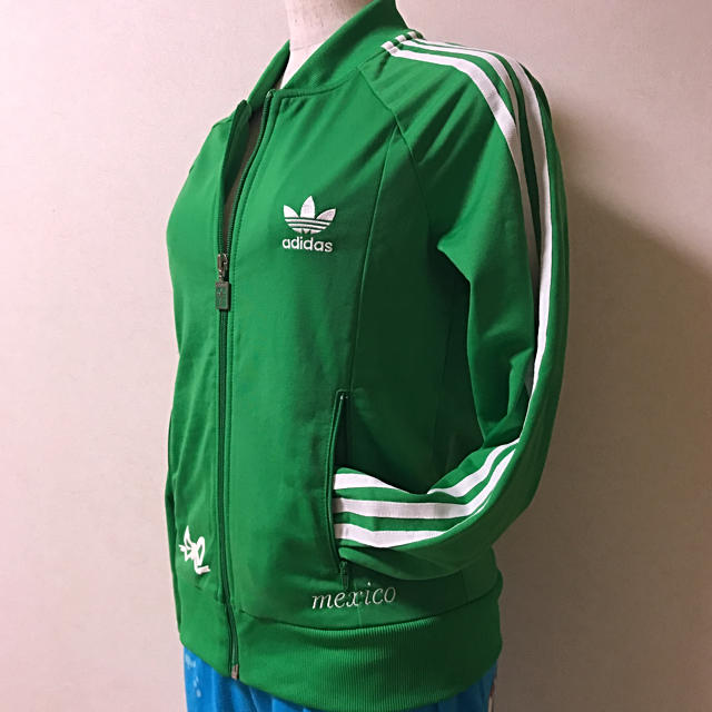 adidas(アディダス)の☆オリンピック限定デザイン☆adidas メキシコジャージグリーン レディースのトップス(パーカー)の商品写真