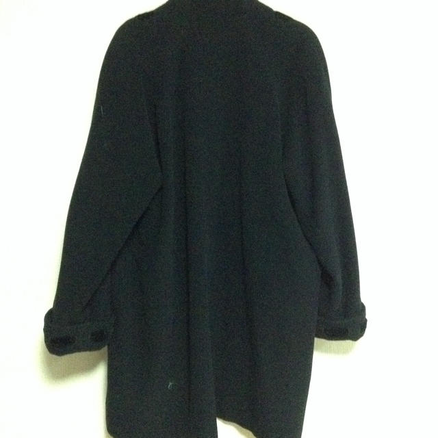 黒色 無地コート レディースのジャケット/アウター(ピーコート)の商品写真