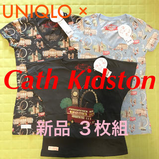 キャスキッドソン(Cath Kidston)の【新品】キャスキッドソン ユニクロ コラボ Tシャツ  ロンドン柄 ３枚組(Tシャツ(半袖/袖なし))