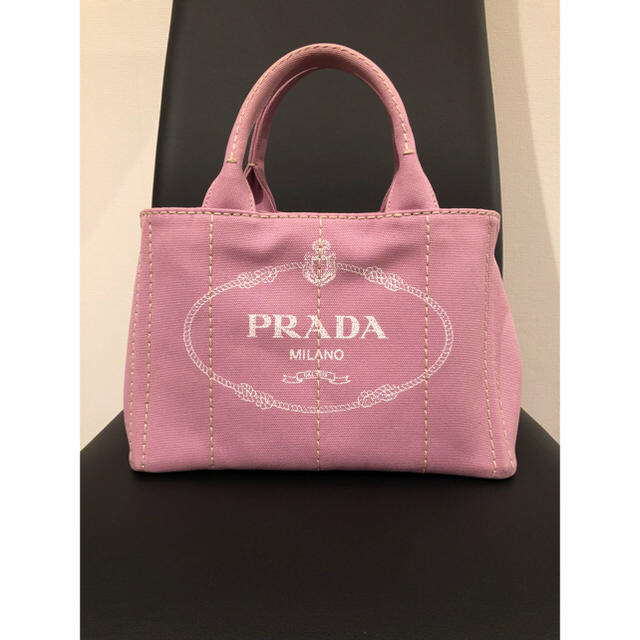 ざいます PRADA トートバッグプラダの通販 by choco's shop｜プラダならラクマ - PRADAカナパ ピンク×ホワイト ゼラニウム