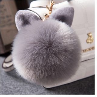 ♡猫耳ファーチャーム♡ネコ耳ストラップ accessory-55 2こ(バッグチャーム)