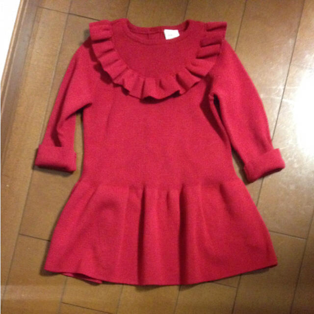 H&M(エイチアンドエム)のmiyu.mama様専用 赤ワンピース♡オーガニックコットン キッズ/ベビー/マタニティのベビー服(~85cm)(ワンピース)の商品写真