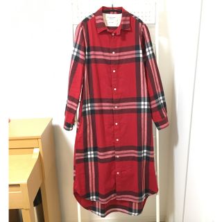 ビームスボーイ(BEAMS BOY)の美品★ネル素材ビッグタータンチェックワンピース★ビームスボーイ(ロングワンピース/マキシワンピース)