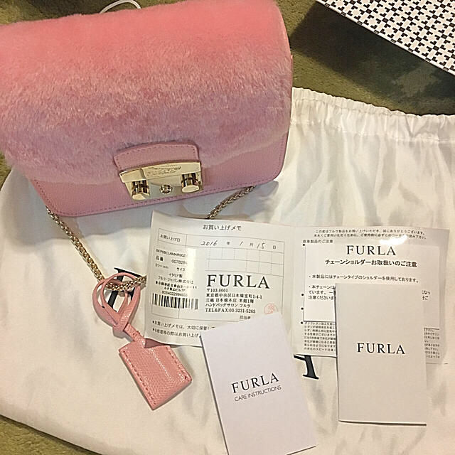 Furla(フルラ)のFURLA フルラ メトロポリス ミニショルダーバッグ ピンク ファー 未使用 レディースのバッグ(ショルダーバッグ)の商品写真