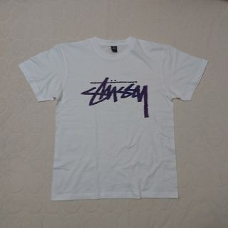 ステューシー(STUSSY)の訳あり‼️ステューシー 白×ネイビー ストックロゴTシャツ(Tシャツ(半袖/袖なし))