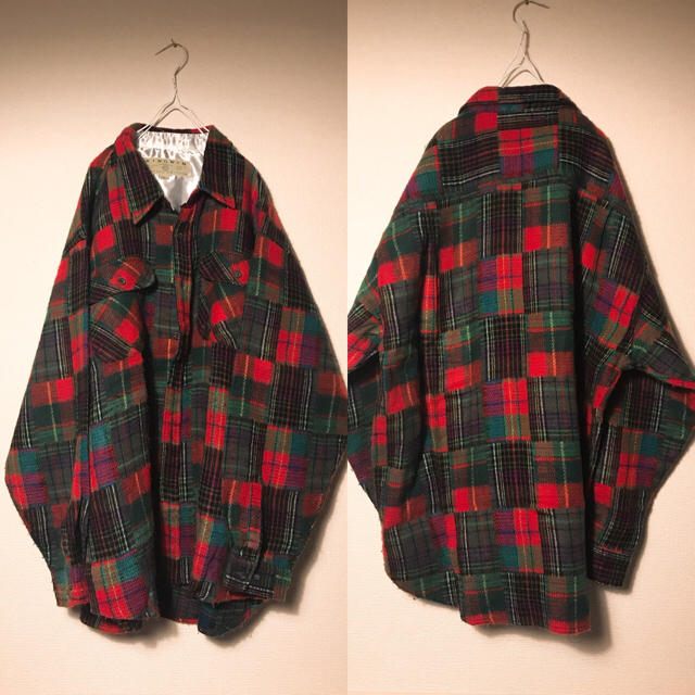 Santa Monica(サンタモニカ)のcrazy pattern check 4L size big shirt メンズのトップス(シャツ)の商品写真