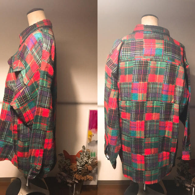 Santa Monica(サンタモニカ)のcrazy pattern check 4L size big shirt メンズのトップス(シャツ)の商品写真