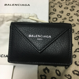 バレンシアガ(Balenciaga)のバレンシアガ☆ペーパーミニウォレットBlack【新品】(財布)