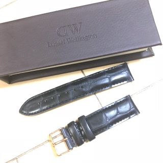 ダニエルウェリントン(Daniel Wellington)の【チータン様成約済】ダニエルウェリントン ストラップ(ベルト) 黒【新品未使用】(レザーベルト)