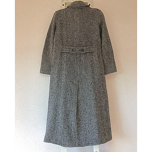 agnes b.(アニエスベー)のアニエス・ベーvintage♡France製ヘリンボーン グレーロングコート レディースのジャケット/アウター(ロングコート)の商品写真