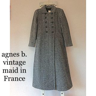 アニエスベー(agnes b.)のアニエス・ベーvintage♡France製ヘリンボーン グレーロングコート(ロングコート)