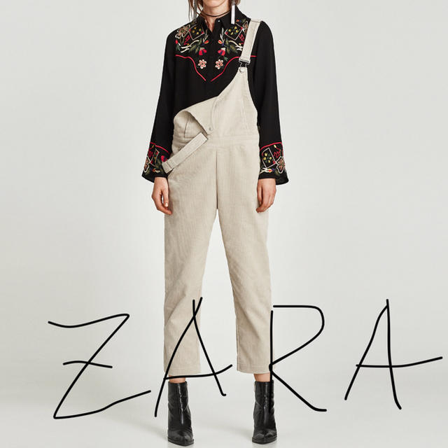 ZARA(ザラ)の本日限り！ザラ コーデュロイ オーバーオール レディースのパンツ(サロペット/オーバーオール)の商品写真