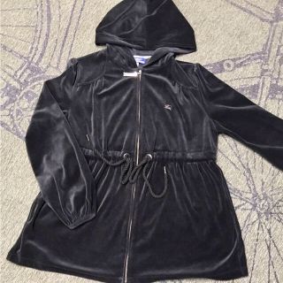 バーバリーブルーレーベル(BURBERRY BLUE LABEL)の美品☆ブルーレーベル☆ベルベッド ロングパーカー(パーカー)