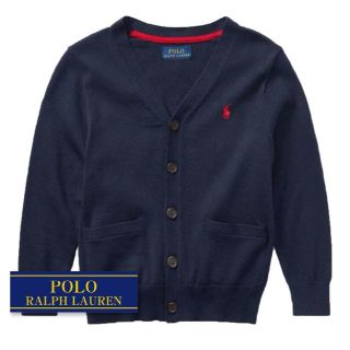 ラルフローレン(Ralph Lauren)の☆新品☆ 115 コットンVネックカーディガン17 ネイビー 1165 (カーディガン)