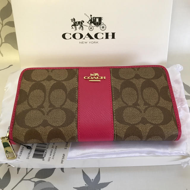 COACH(コーチ)のSALE COACH coach 長財布 ピンク ベージュ コーチ 新品  レディースのファッション小物(財布)の商品写真