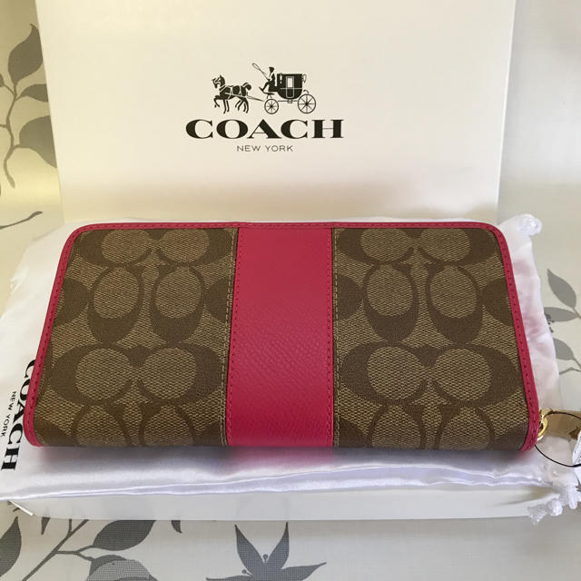 COACH(コーチ)のSALE COACH coach 長財布 ピンク ベージュ コーチ 新品  レディースのファッション小物(財布)の商品写真