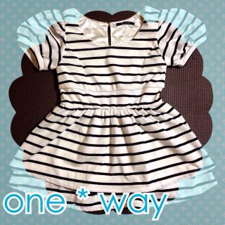 ワンウェイ(one*way)のへプラムボーダートップス(Tシャツ(半袖/袖なし))