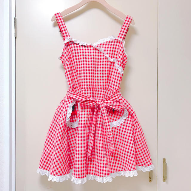 新品♡Swankiss スワンキス ギンガムチェックチェリーワンピース♡