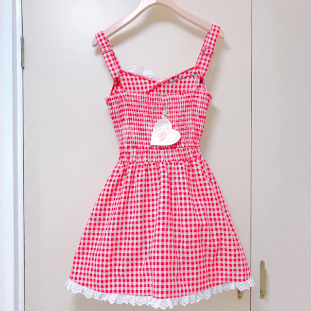 新品♡Swankiss スワンキス ギンガムチェックチェリーワンピース♡