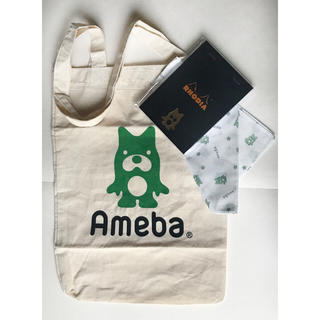 【限定品】amebaのアベマ君グッズ（トートバッグ、ハンカチ、5×5方眼メモ帳）(ノート/メモ帳/ふせん)