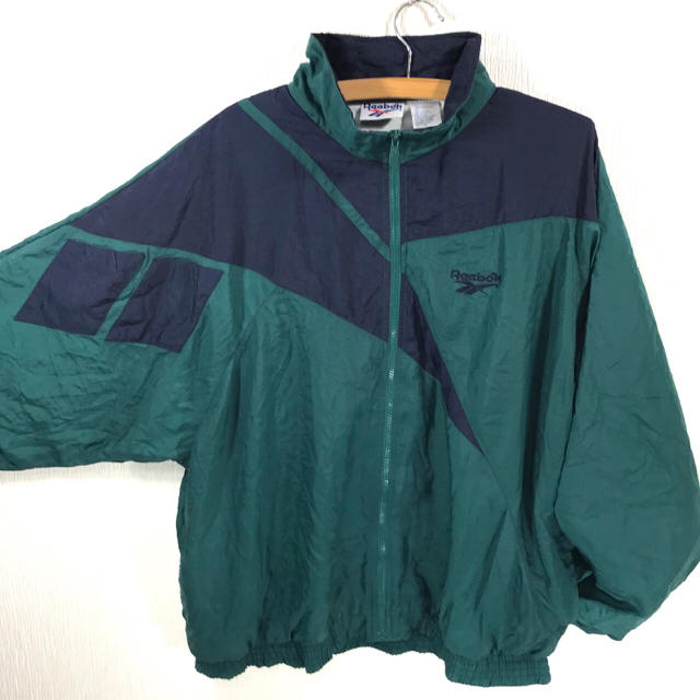 90s ヴェトモン元ネタ リーボック ナイロンジャケット 緑 黒 XL | フリマアプリ ラクマ