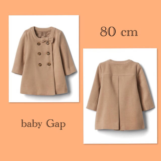 babyGAP(ベビーギャップ)の【1点のみ♡新品】80cm baby Gap リボン ピーコート アウター キッズ/ベビー/マタニティのベビー服(~85cm)(ジャケット/コート)の商品写真