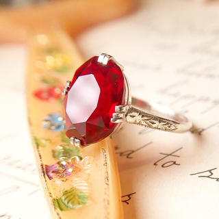 アンティーク✧美しい細工の赤い石のキャンディリング⋆アガット ノジェス 好きな方(リング(指輪))