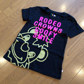 ロデオクラウンズ(RODEO CROWNS)のI 送料込 美品 rodeocrowns L 120 Tシャツ 黒 半袖 ロデオ(Tシャツ/カットソー)