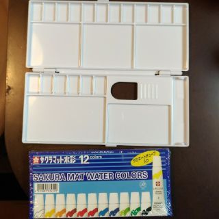 サクラマット水彩絵具＆パレットセット　お値下げ中☆(絵の具/ポスターカラー)