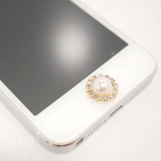 iPhone♡ボタン♡パールホワイト(モバイルケース/カバー)