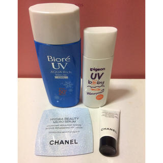 シャネル(CHANEL)のB78本物シャネルの保湿美容液・メークリムーバー・ビオレとピジョンの乳液纏め売り(美容液)