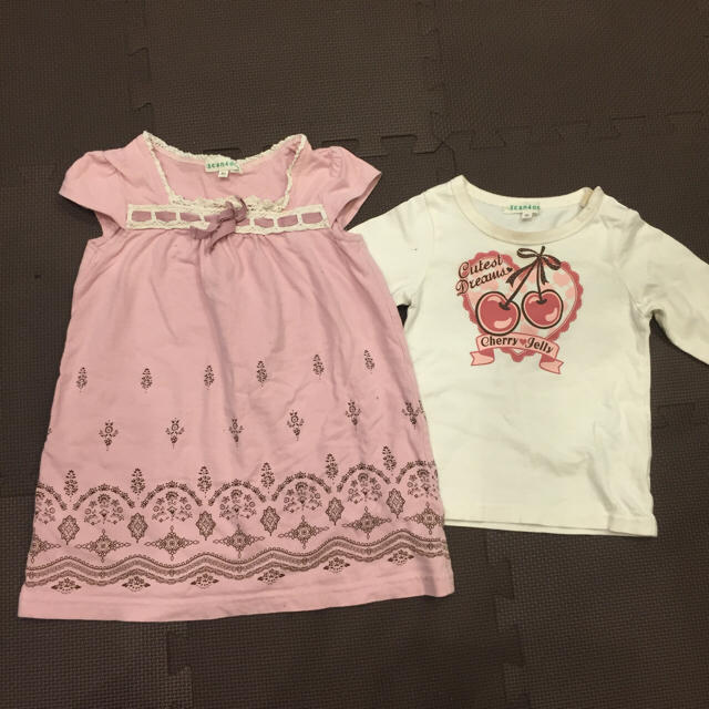 3can4on(サンカンシオン)の3can4on ワンピース 100cm おまけ白ロンT 90cm キッズ/ベビー/マタニティのキッズ服女の子用(90cm~)(ワンピース)の商品写真