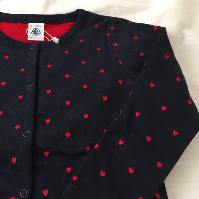 PETIT BATEAU(プチバトー)のゆいゆかママ様専用☆6ans プチバトー チュビックハートモチーフカーディガン キッズ/ベビー/マタニティのキッズ服女の子用(90cm~)(カーディガン)の商品写真