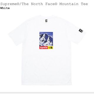 シュプリーム(Supreme)のlarge supreme tnf mountain tee White (Tシャツ/カットソー(半袖/袖なし))