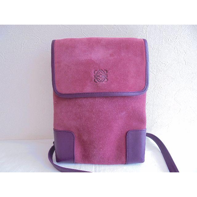 LOEWE - なつ★ロエベ　ショルダー　スウェード　ワインレッド×ボルドー　JA4006