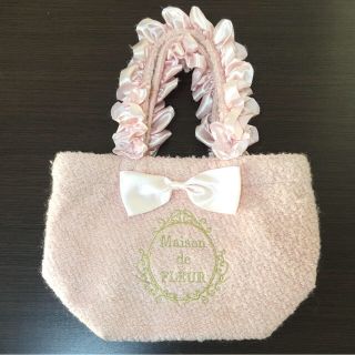 メゾンドフルール(Maison de FLEUR)の【sweet10掲載】sweetコラボ ピンクフリルハンドルトートバッグ(トートバッグ)