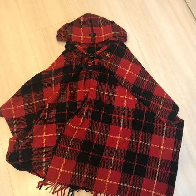 BURBERRY BLUE LABEL(バーバリーブルーレーベル)の【バーバリー ブルーレーベル】チェックストール ポンチョ 美品 レディースのファッション小物(ストール/パシュミナ)の商品写真