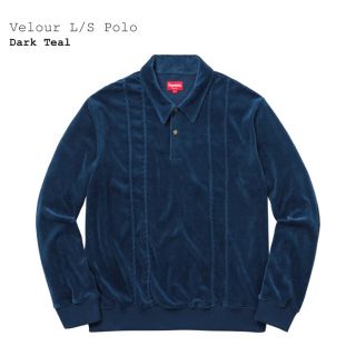 シュプリーム(Supreme)の値下げ中！【新品★未使用】Velour L/S Polo 色:Dark Teal(ポロシャツ)