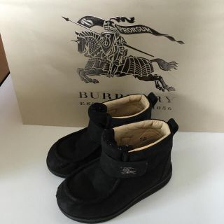 バーバリー(BURBERRY)のバーバリースエードショートブーツ17.0cm(ブーツ)