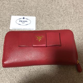 プラダ(PRADA)のPRADA 長財布 ピンク リボン 人気(財布)