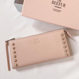 メゾンドリーファー(Maison de Reefur)の【未使用品】メゾンドリーファー  ロゴパールロングウォレット ピンク(財布)