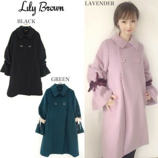 今期完売【Lily Brown】リリーブラウンボリュームスリーブコートラベンダー