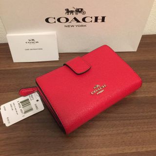 COACH♡コーチ シンプル 赤 二つ折り財布