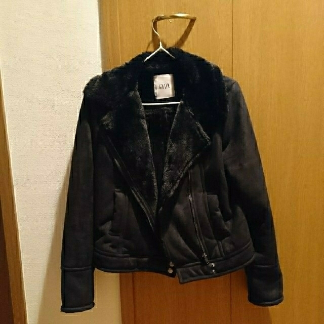 【品】GYDA フェイクムートンライダースジャケット